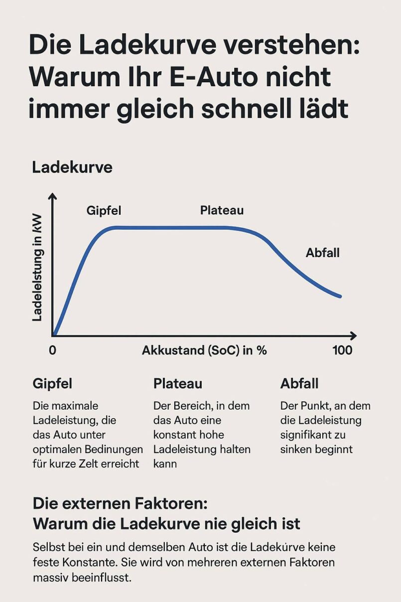 Die Ladekurve verstehen: Warum Ihr E-Auto nicht immer gleich schnell lädt